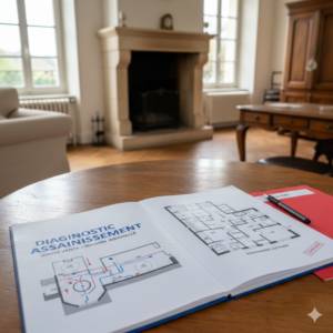 Dossier de diagnostic assainissement obligatoire présenté lors d’une vente immobilière